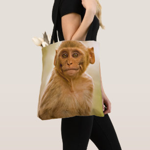 Rhesus Macaque Baby (Macaca Mulatta) In Sariska Tote Bag