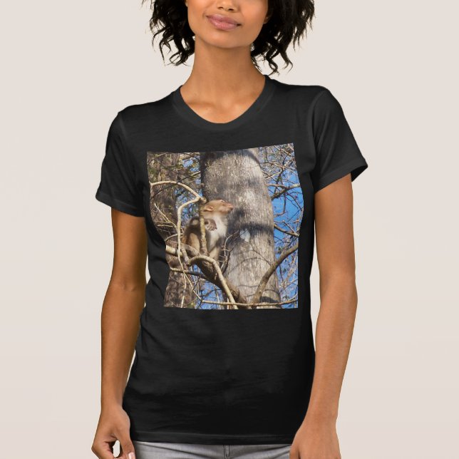 rhesus macaque monkey looking up T-Shirt (Front)