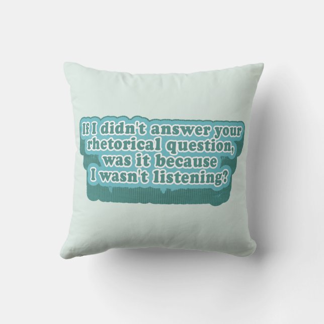 Rhetorical Questions Funny Grammar Cushion (Back)