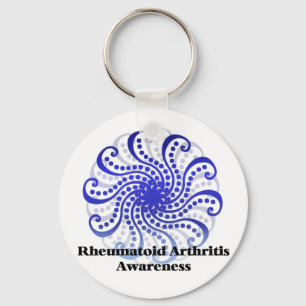 Rheumatoid Arthritis Awareness Blue Design 6 Key Ring