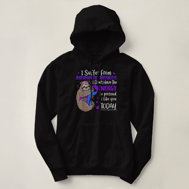 Rheumatoid Arthritis Awareness Costume Sloth Gift  Hoodie (Design Front)