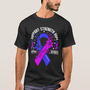 Rheumatoid arthritis awareness floral blue purple T-Shirt