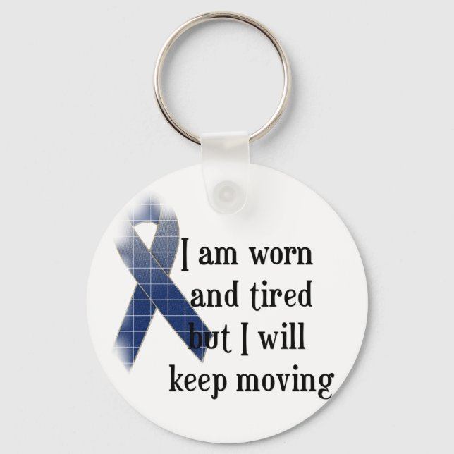 Rheumatoid Arthritis Awareness :: I am worn and... Key Ring (Front)