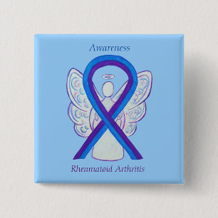 Rheumatoid Arthritis Awareness Ribbon Angel Pin