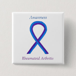 Rheumatoid Arthritis Awareness Ribbon Custom Pin