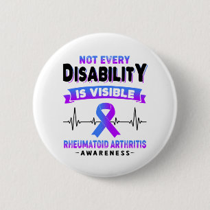 Rheumatoid Arthritis Awareness Ribbon Support Gift 6 Cm Round Badge