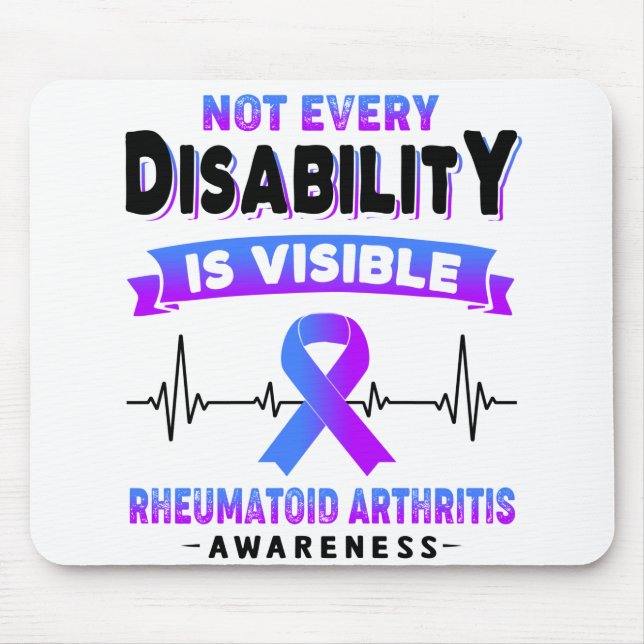 Rheumatoid Arthritis Awareness Ribbon Support Gift Mouse Pad (Front)