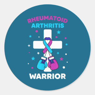 Rheumatoid Warrior Arthritis Awareness Laugh Classic Round Sticker
