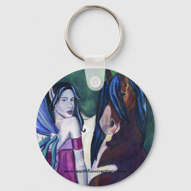 Rhiannon and her Fae Horse Keychain (Front)