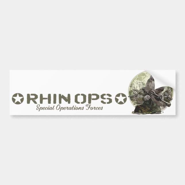 Rhin Ops Special Operations Forces Gear Bumper Sticker (Front)