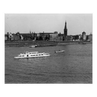 Rhine navigation Düsseldorf Poster