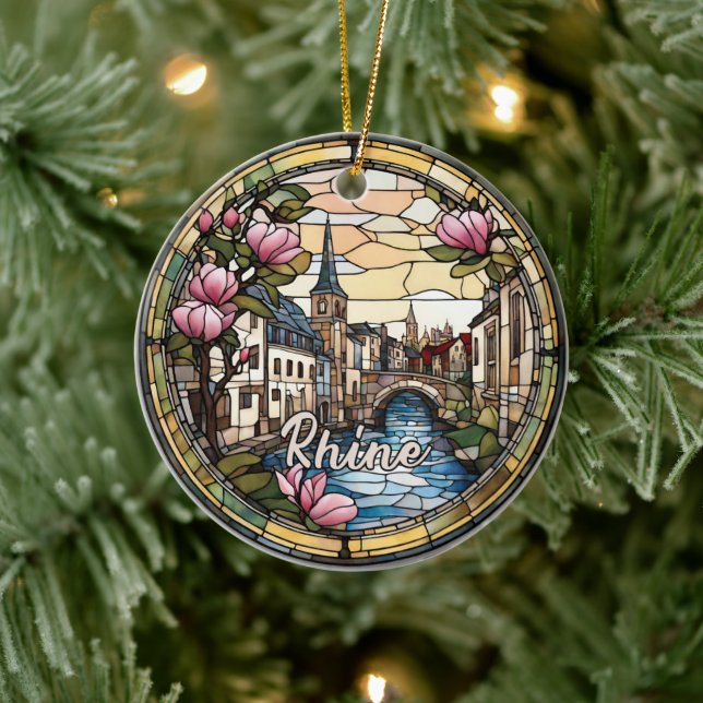 Rhine River Germany Ceramic Ornament (Tree)