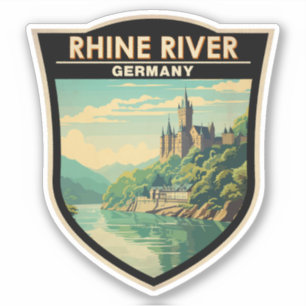 Rhine River Germany Section Travel Art Vintage
