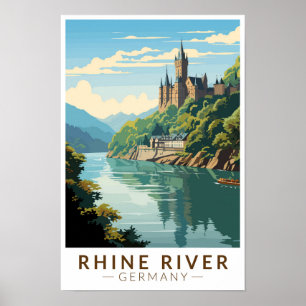 Rhine River Germany Section Travel Art Vintage Poster