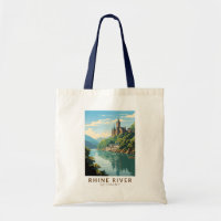 Rhine River Germany Section Travel Art Vintage
