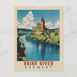 Rhine River Germany Vintage Travel Postcard