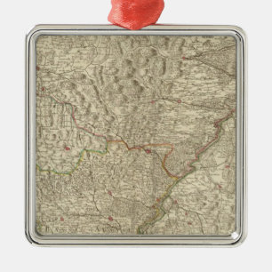 Rhine River Valley, France 2 Metal Tree Decoration
