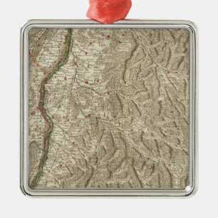 Rhine River Valley, France Metal Tree Decoration
