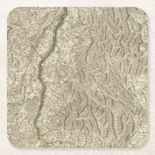 Rhine River Valley, France Square Paper Coaster