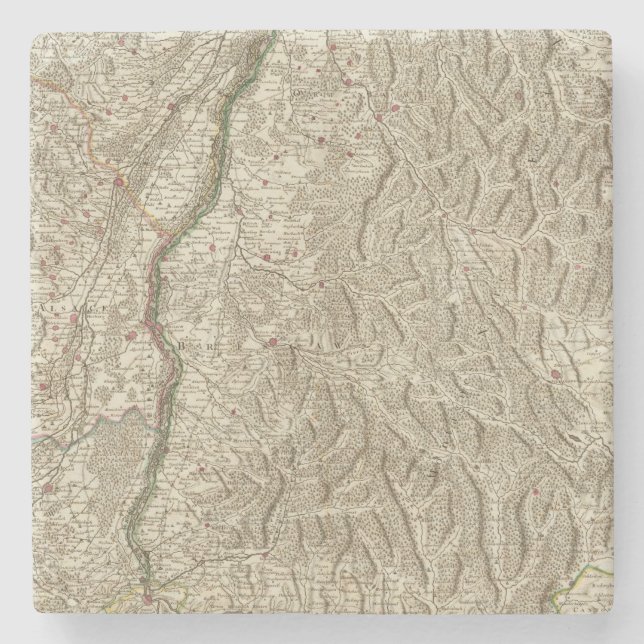 Rhine River Valley, France Stone Coaster (Front)