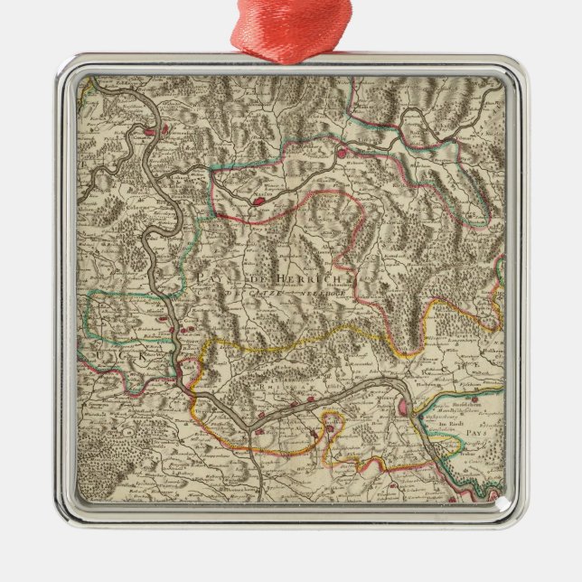 Rhine River Valley Metal Tree Decoration (Front)