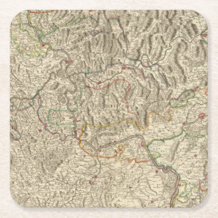 Rhine River Valley Square Paper Coaster