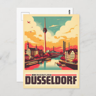 Rhine Tower Dusseldorf Rheinturm german gift Postcard