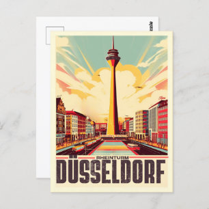 Rhine Tower Dusseldorf Rheinturm german gift Postcard