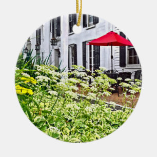 Rhinebeck NY - Outdoor Seating Ceramic Ornament