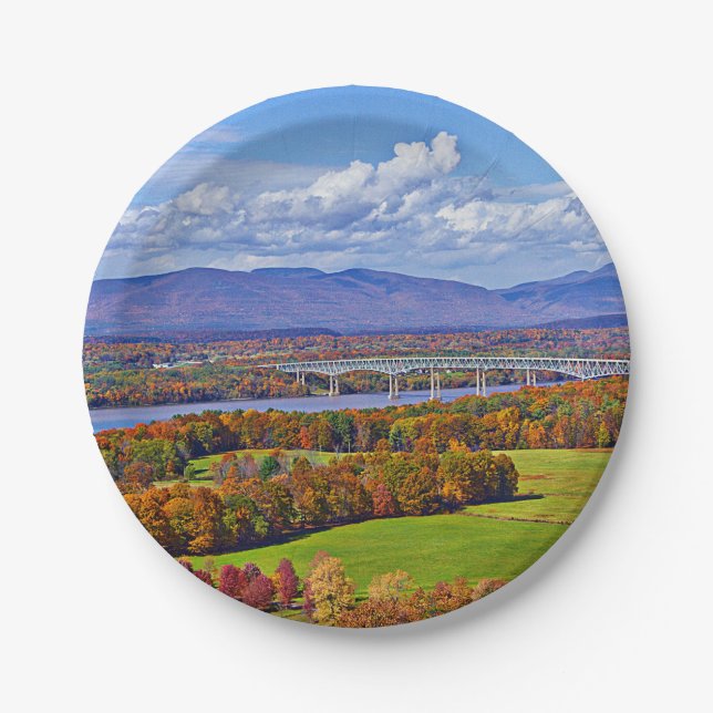 Rhinecliff Bridge in the fall Paper Plate (Front)