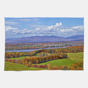 Rhinecliff Bridge in the fall Tea Towel