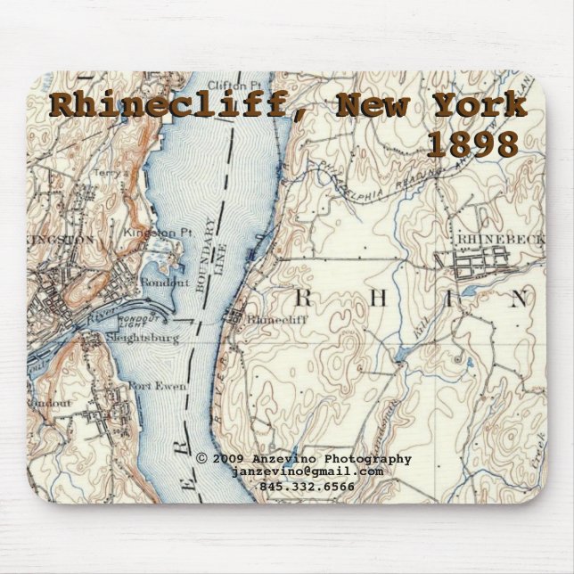 Rhinecliff Historic Map mousepad (Front)
