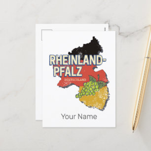 Rhineland-Palatinate Germany Federal State RLP Holiday Postcard
