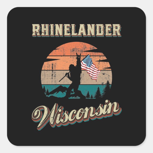 Rhinelander Wisconsin Square Sticker (Front)