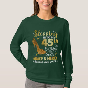 Rhinestone Birthday Shirt 45 Years Old Birthday