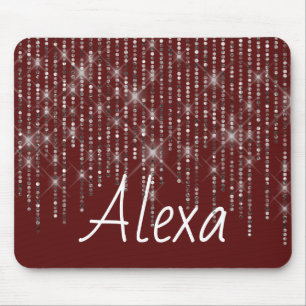 Rhinestone Bling with Name Mouse Pad