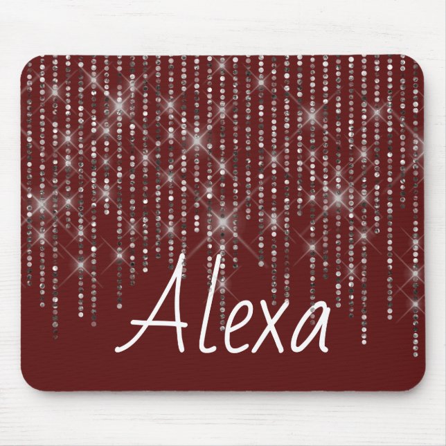Rhinestone Bling with Name Mouse Pad (Front)