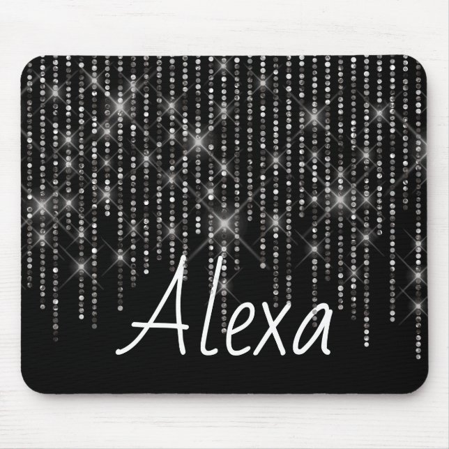 Rhinestone Bling with Name Mouse Pad (Front)