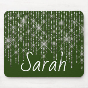 Rhinestone Bling with Name Mouse Pad