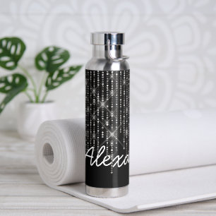 Rhinestone Bling with Name   Water Bottle