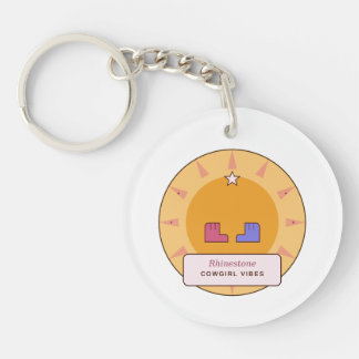 Rhinestone Cowgirl Vibes | Retro Western Sunburst  Key Ring
