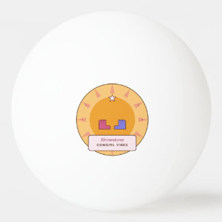 Rhinestone Cowgirl Vibes | Retro Western Sunburst  Ping Pong Ball