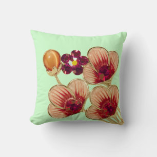 Rhinestone Flower Throw Pillow