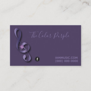 Rhinestone Music Note Purple Logo Business Card