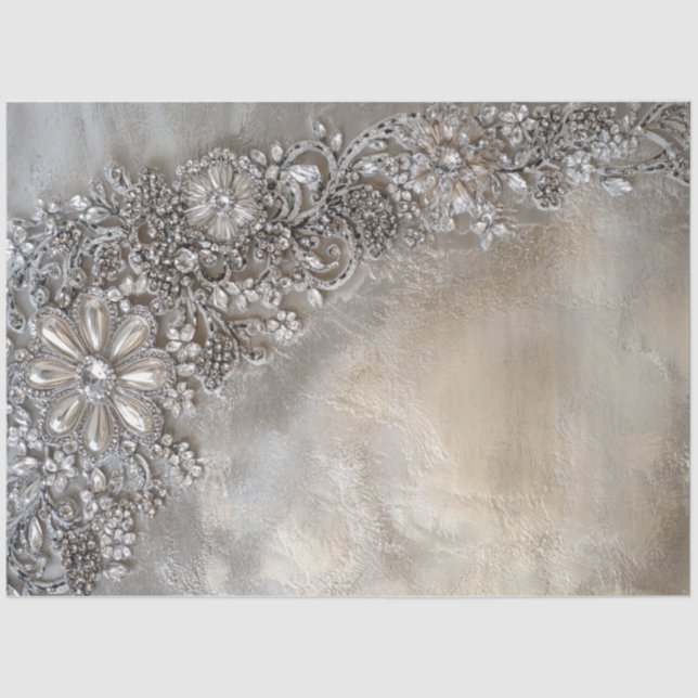 Rhinestone Patina, Decorative Motif Background Tissue Paper (Front)