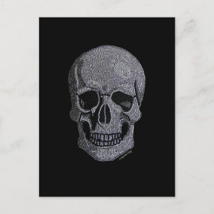 Rhinestone Skull Postcard