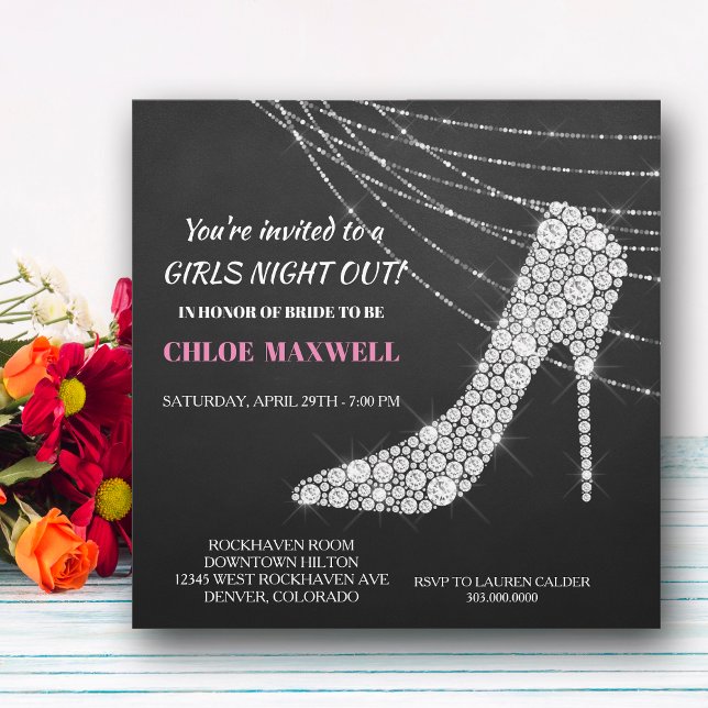 Rhinestone Stilleto Bachelorette Party Invitation (Creator Uploaded)