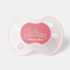 Rhinestone Tiara Graphic Baby Pacifier (rose pink)