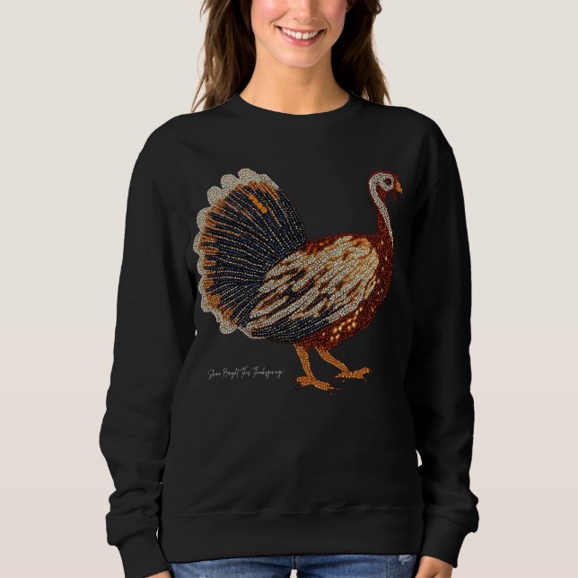 Rhinestone Turkey Sparkle Sweatshirt (Front)