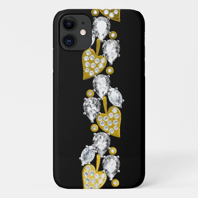 Rhinestones and gold jewel Case-Mate iPhone case (Back)